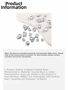 Macro detail of various irregular glass crystals in heart, pear, and square cuts