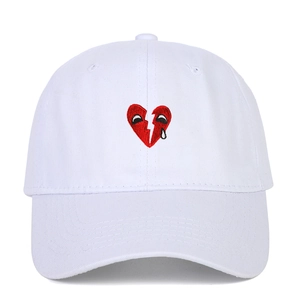 Broken Heart Embroidery Cotton Baseball Cap Adjustable Soft Top Sunshade Outdoor Hip Hop Streetwear Dad Hat