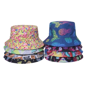Bob Réversible Imprimé Chapeau De Soleil Polyester Protection Solaire Été Mode Streetwear Voyage Femme Homme