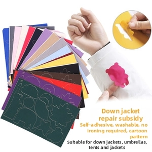 Self-adhesive washable down jacket repair patches with cartoon shapes for tents and umbrellas