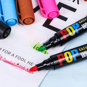 Colorful dry erase whiteboard markers set for teaching and office with smooth ink flow