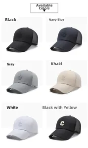 Six colors of quick-dry mesh baseball caps with C embroidery and breathable back