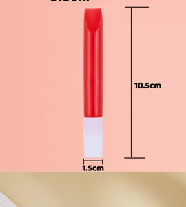 Detailed size view of red 3D popcorn pen showing 10.5cm height and 1.5cm width