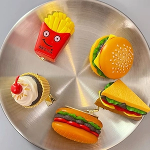 Resin Simulation Food Hair Clips Funny Burger Fries Sandwich Cupcake Alligator Hairpins For Women Girls Kids Novelty Hair Accessories