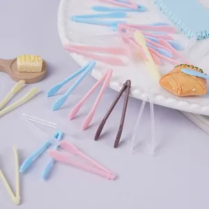 Miniature Food Tongs Plastic Tweezers Dollhouse Kitchen Accessories DIY Craft Tools Simulation Toy Colorful Macaron Style
