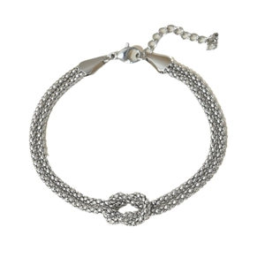 Bracciale a doppio strato in maglia intrecciata con un design a nodo centrale