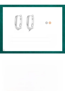 Detailed specs of S925 sterling silver rectangular hoop earrings with S925 hallmark