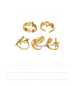 Size chart showing stainless steel seashell and starfish beach ring dimensions
