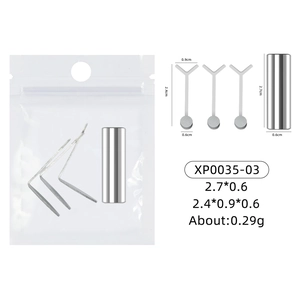 Detailed view of stainless steel Y-shaped nail art magnet tool with size specifications