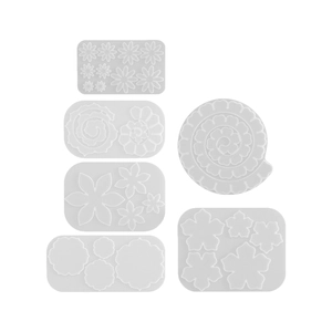 6-piece set of translucent silicone flower and spiral scroll molds for DIY resin crafts