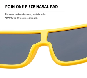 Détail des plaquettes de nez ergonomiques intégrées en PC pour ces lunettes de soleil
