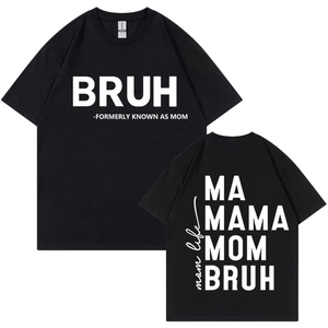 Short Sleeve Funny Mother's Day T-Shirt Cotton Crew Neck Casual Loose Letter Print Graphic Top Women