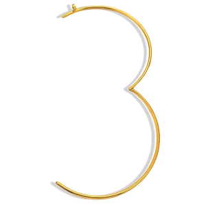Minimalist geometric gold metal collar necklace with unique double curve design