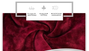 Macro detail of wine red velvet fabric showing soft texture and thermal features