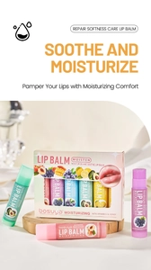 Lip balm gift set featuring avocado and grape flavors for soothing lip care