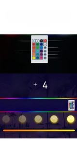 Infographic showing 16 colors and 4 modes of the IR remote for LED Christmas balloons