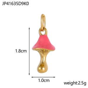 Macro view of colorful mushroom pendant with 1.8cm height and 1.0cm width dimensions