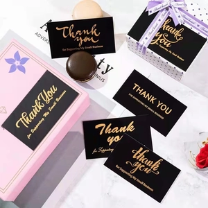 Black and gold Thank You for Supporting My Small Business stickers on marble background
