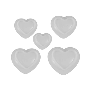 Five-piece heart shaped silicone mold set for DIY candles and resin ornaments
