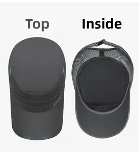 Détails du panneau latéral en maille respirante et de la doublure de la casquette plate