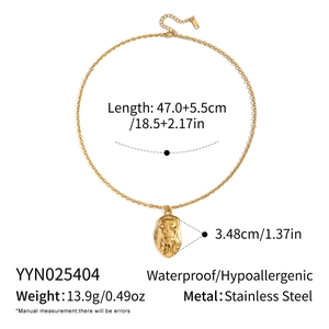Détails du collier en acier inoxydable doré avec pendentif Jésus et ses dimensions