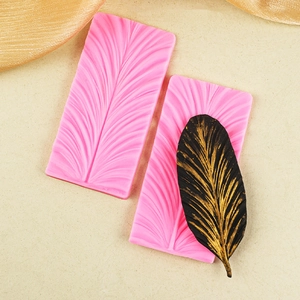 Silicone Mold Feather Leaf Texture For Fondant Cake Decoration DIY Chocolate Crafting Tools Baking Accessories