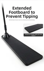 Close-up of extended anti-tip pedal base with non-slip texture and reinforced thick material