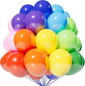 Detailed close-up of premium thick matte multi-color latex balloons for party decoration