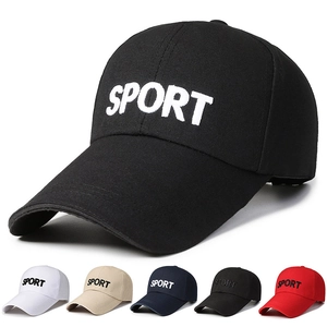 Unisex Polyester Baseball Cap Adjustable Metal Buckle Long Brim Sun Protection Outdoor Sports Letter Embroidery Fashion Hat