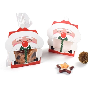 Boîtes de bonbons de Noël Père Noël avec fenêtre et design festif rouge élégant