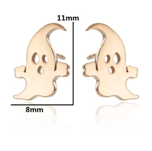 Ghost earrings in 18K gold plated stainless steel with 11mm size dimensions
