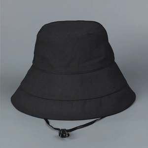 Sun Protection Bucket Hat Cotton Rayon Breathable UV Protective Wide Brim Outdoor Summer Fisher Hat With Adjustable Windproof Rope