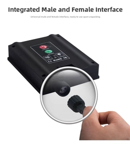 Solar panel controller detail with waterproof plug-and-play connector for tube lights