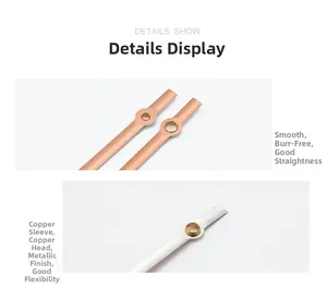 Macro detail of smooth rose gold watch hands featuring a precision copper sleeve structure