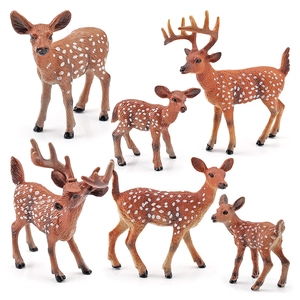 Realistic 6-piece forest deer animal model set for educational toy display
