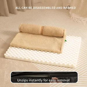 Cama lavable para mascotas con espuma ortopédica y funda de vellón para perros y gatos