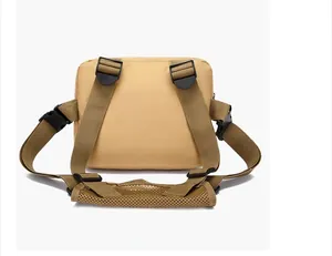 Tactical chest bag back view showing breathable mesh padding and adjustable buckle straps