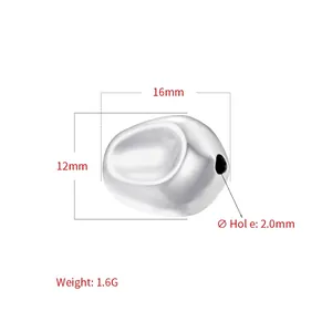 Baroque irregular silver heart bead for DIY jewelry making with precise dimensions and weight