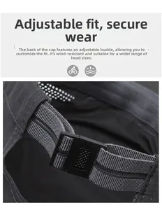 Detail of adjustable quick-dry hat buckle for secure fit and customizable sizing