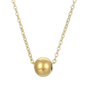 Minimalistische goldene Titanstahlkette mit einem polierten Kugelanhänger für Damen