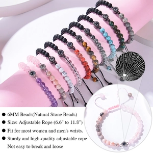 Rosa Zebra-Steinperlen Armband mit 100 Sprachen Ich liebe dich Projektion Stein