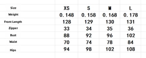Detailed size chart for elegant one-shoulder dress showing bust, waist and hip measurements