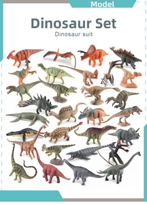 Set of 26 realistic miniature dinosaur figures featuring skin texture and vibrant colors
