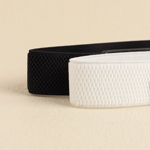 Elastic wide belt set in black and white colors for women dresses and fashion accessories