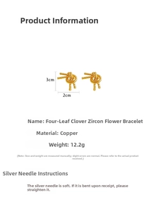 Detailed view of gold rope knot earrings with 3x2cm size markers and silver needles