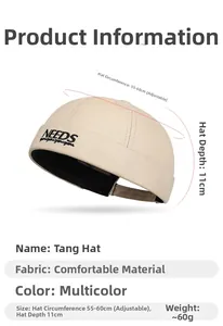 Spécifications de taille du bonnet docker NEEDS en coton beige avec sangle réglable