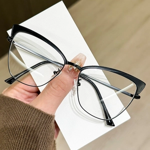 Cat Eye Glasses Frames Metal Anti Blue Light Optical Eyewear For Women Men Retro Fashion Decorative