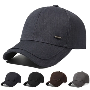 Klassische Herren Baumwoll Baseballkappe mit Fashion Metallschild in vier Farben