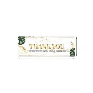 Rectangle floral Thank You stickers for small business packaging, 7.5x2.5cm labels