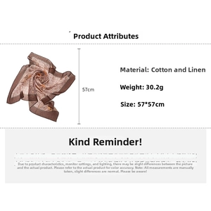Detailed specs of paisley printed cotton linen scarf with dimensions and weight info
